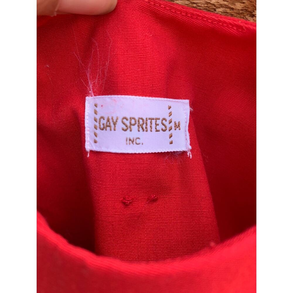 PERFECT Vintage "Gay Sprite" stiff-ish red pleated dress. Holds‎ its shape. - Picture 4 of 4